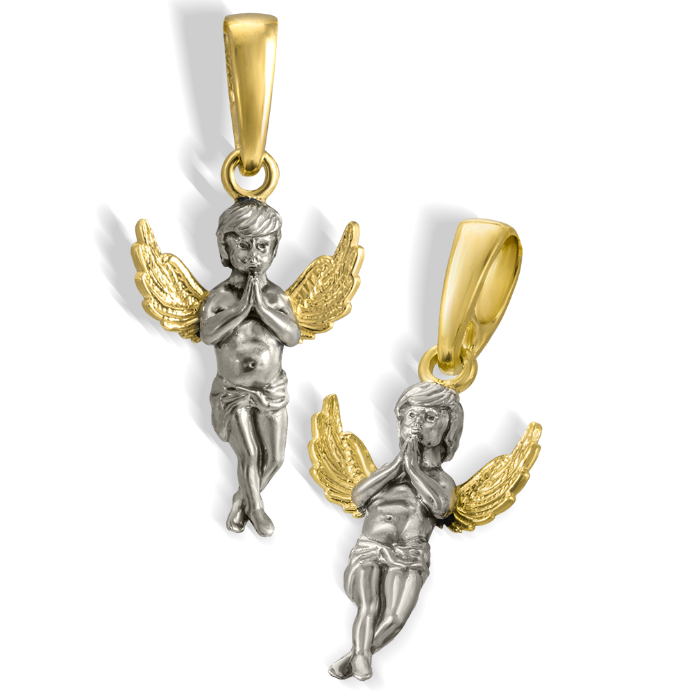 Кулон «Ангелок2» серебро/золочение