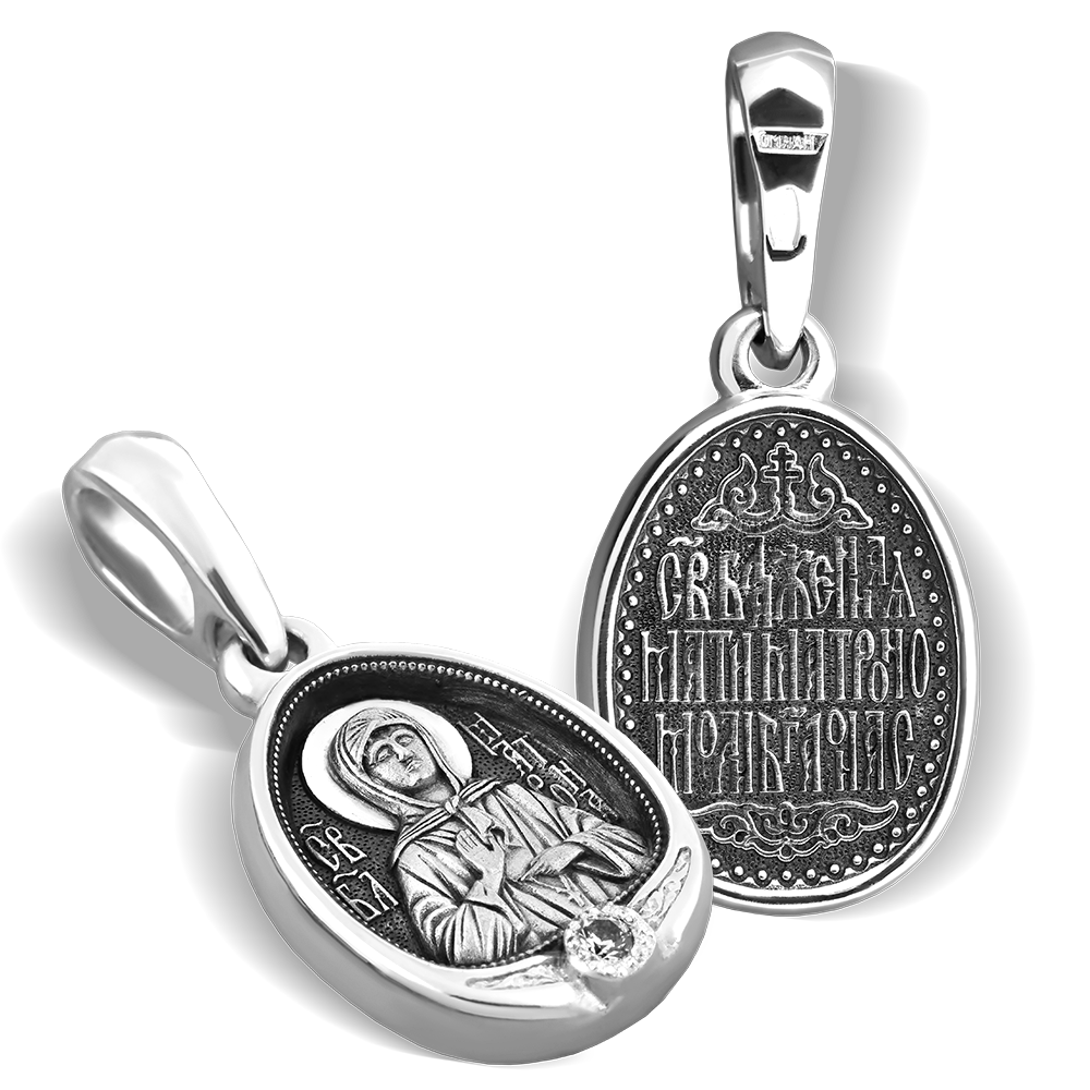 Нательная икона «Святая Матрона Московская» ПД54 серебро