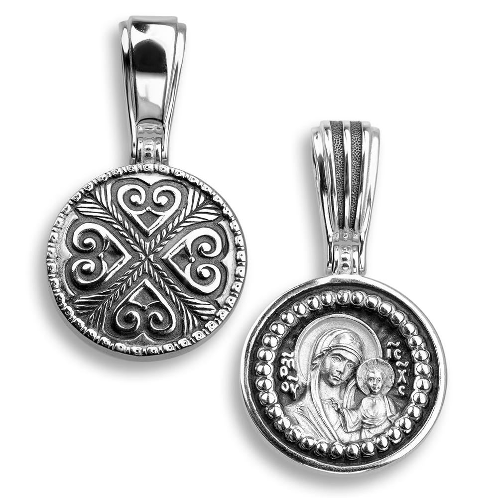 Нательная икона Богородицы «Казанская» ПД105 серебро