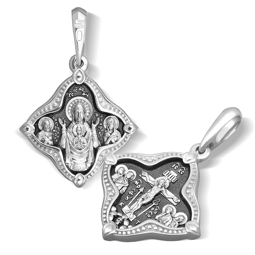 Нательная икона Божьей Матери «Абалакская» серебро