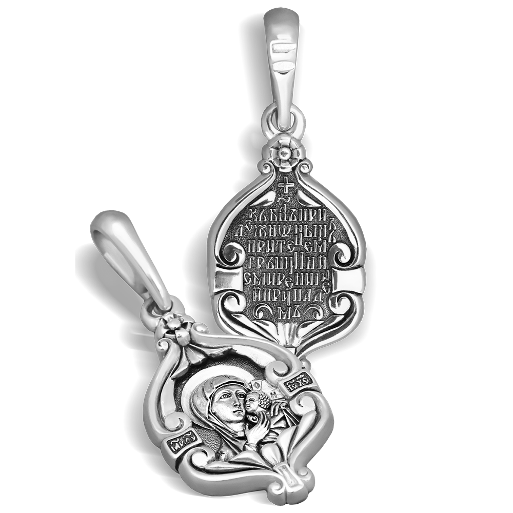 Нательная икона Божьей Матери «Касперовская» серебро