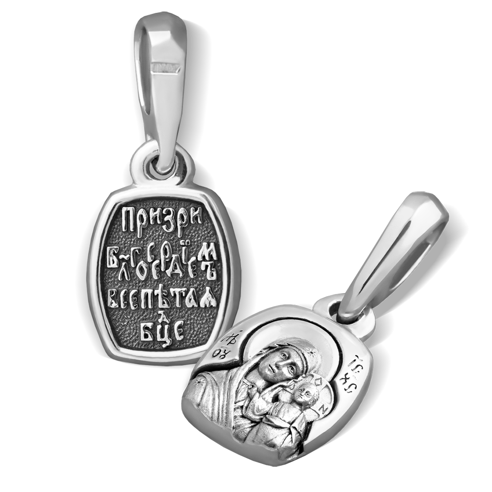 Нательная икона Божьей Матери «Казанская» ПД84 серебро