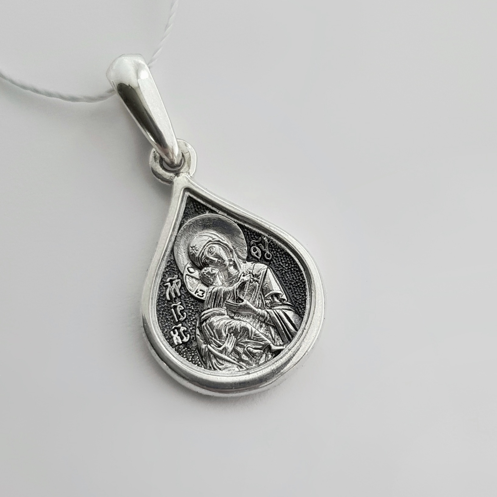 Нательная икона Божьей Матери «Владимирская» ПД011 серебро