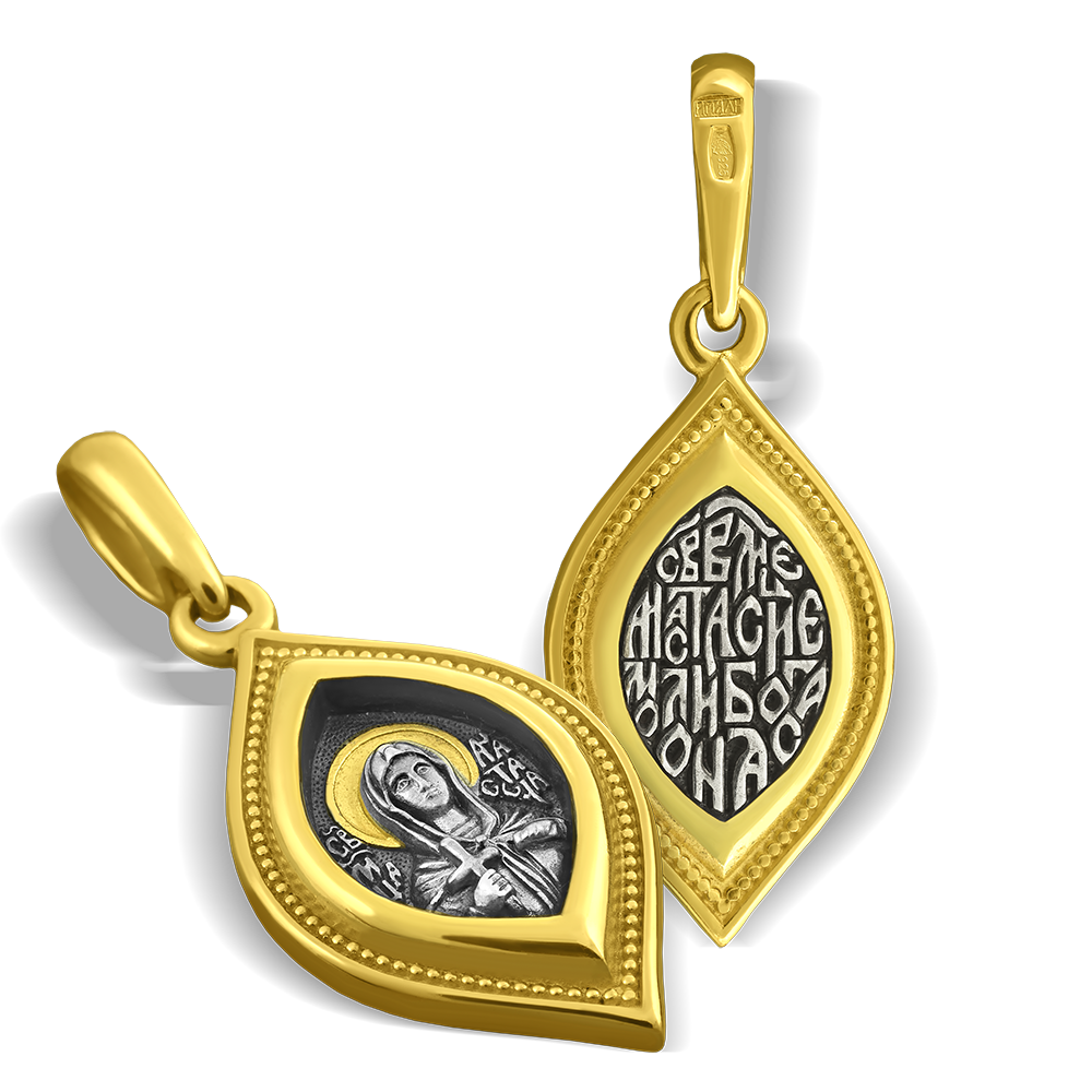 Нательная икона «святая Анастасия римлянина» серебро/золочение