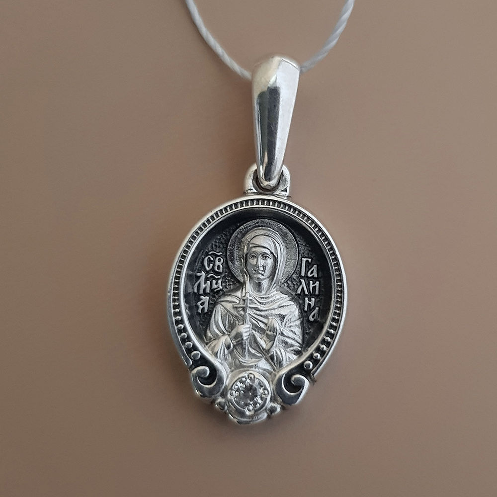 Нательная икона «святая Галина» серебро