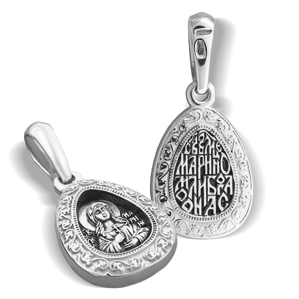 Нательная икона «святая Марина» серебро