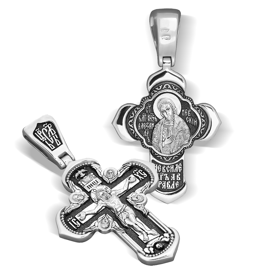 Нательный крест «Александр Невский» серебро