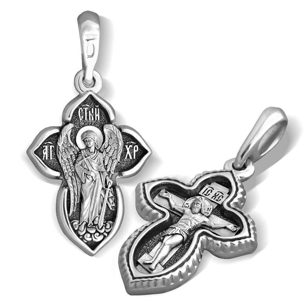 Нательный крест «Ангел Хранитель» КР038 серебро