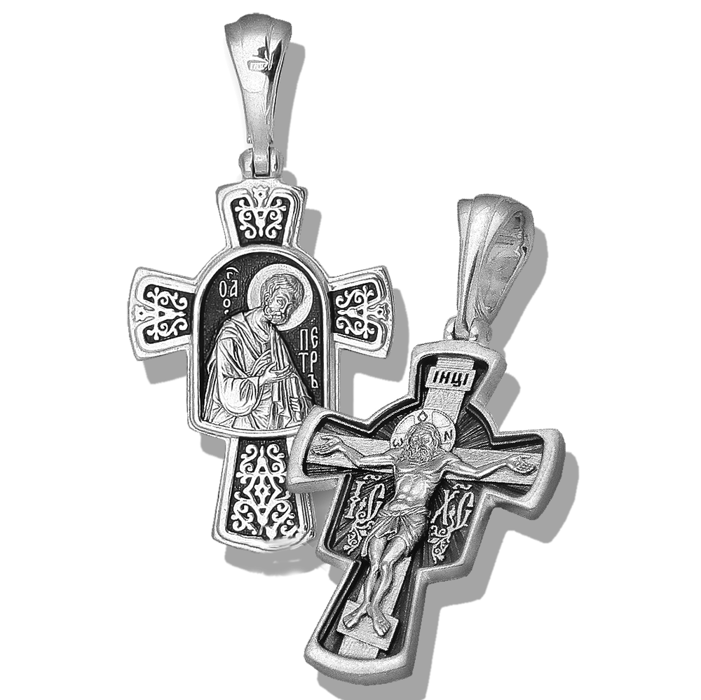 Нательный крест «апостол Пётр» серебро