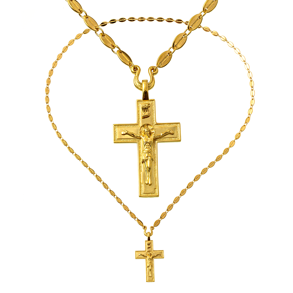 Нательный крест для священников «Павловский» серебро/золото