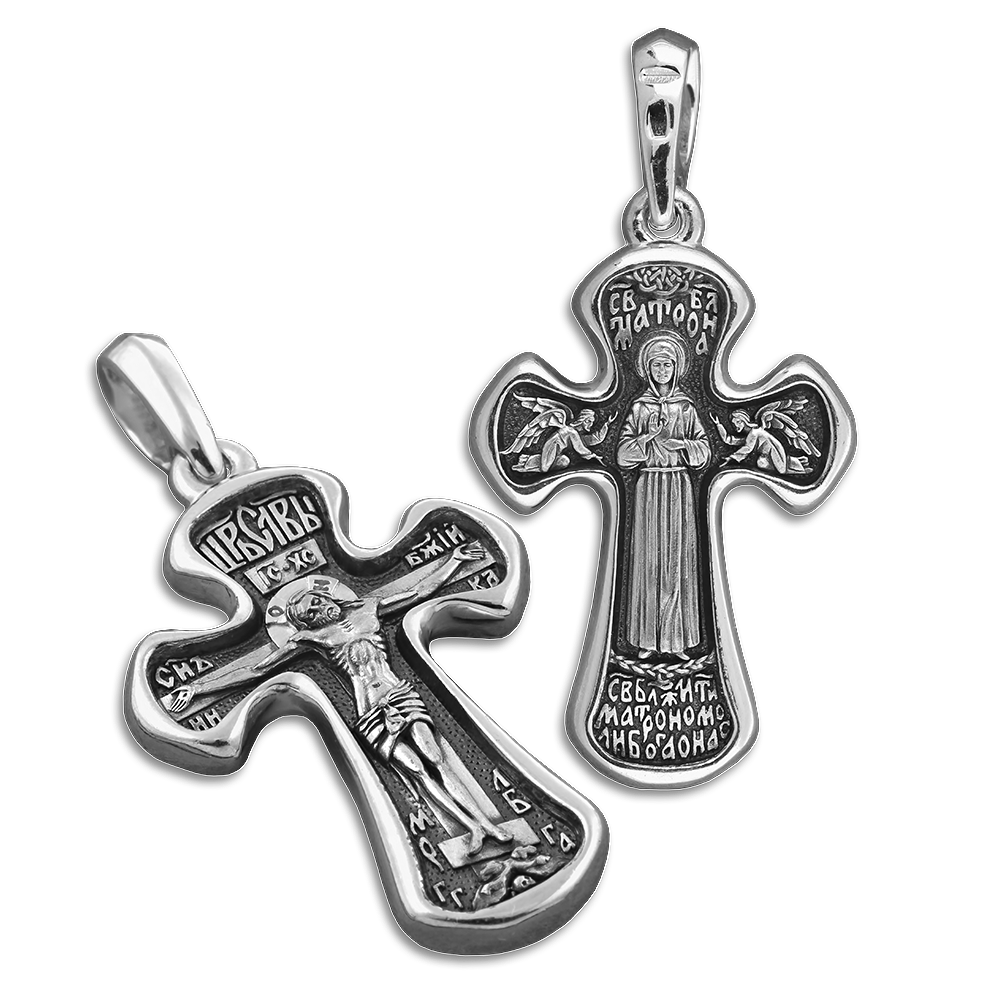Нательный крест «Матрона Московская» серебро КР032 с