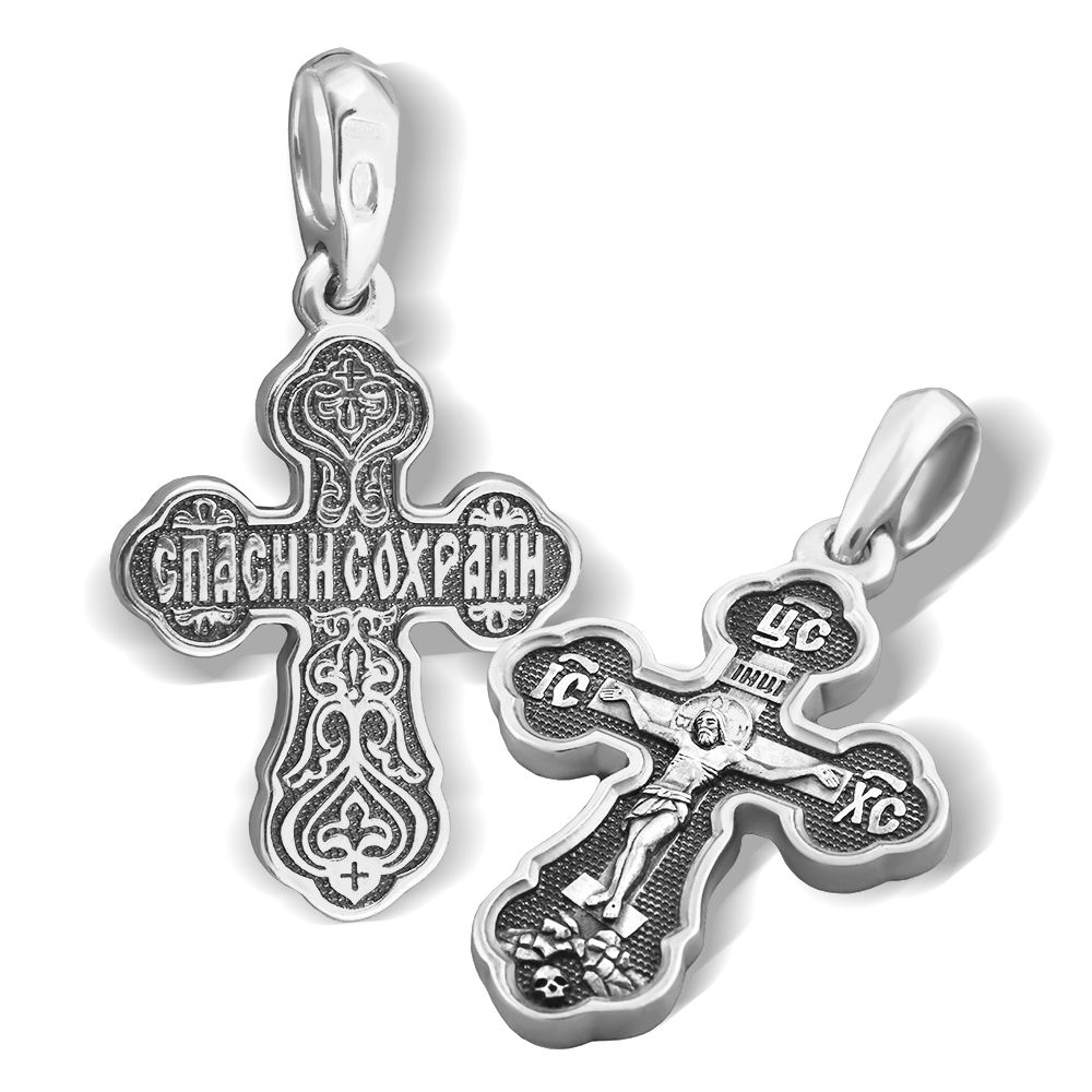 Нательный крест «Распятие» КР09 серебро