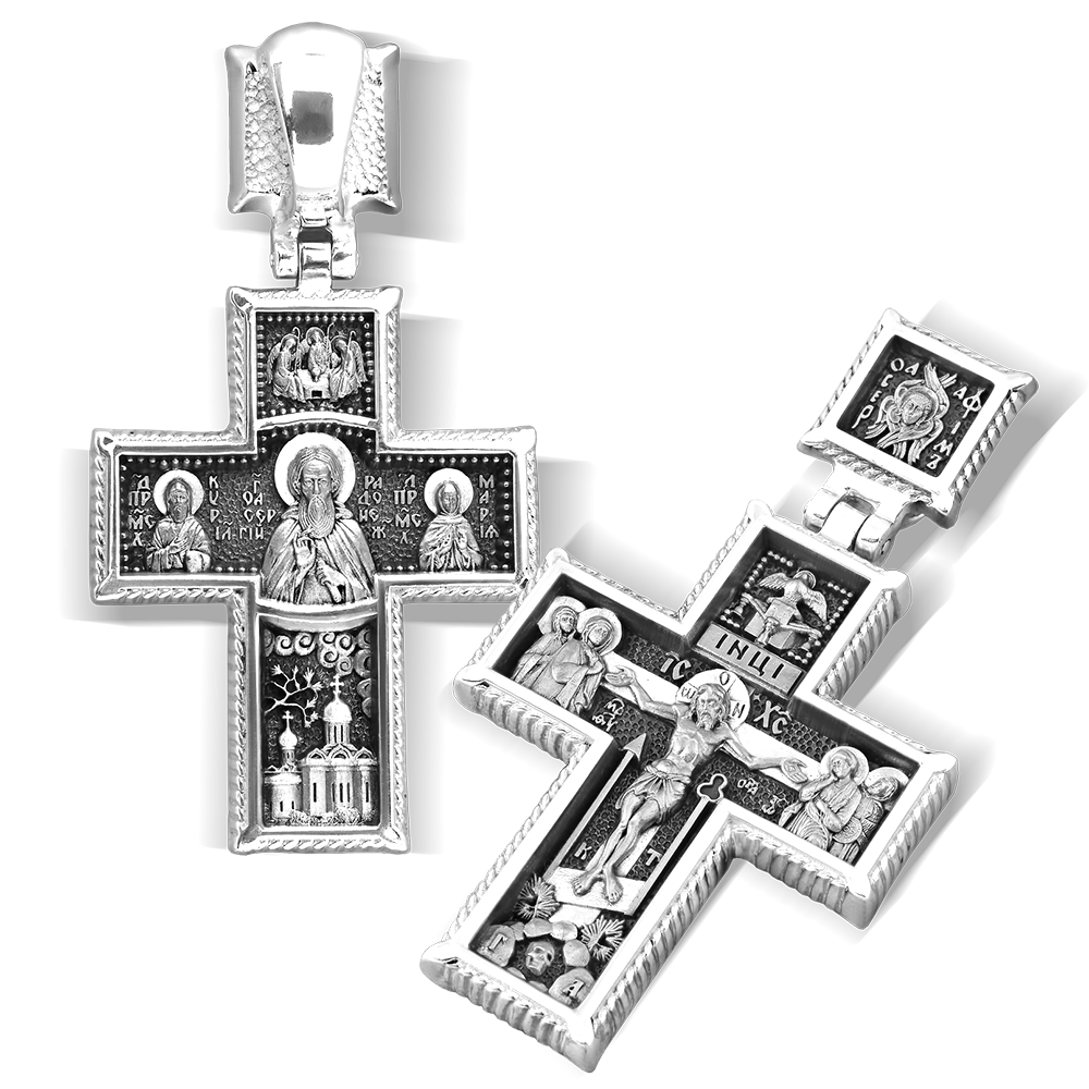 Нательный крест «Сергий Радонежский» КР 041 серебро