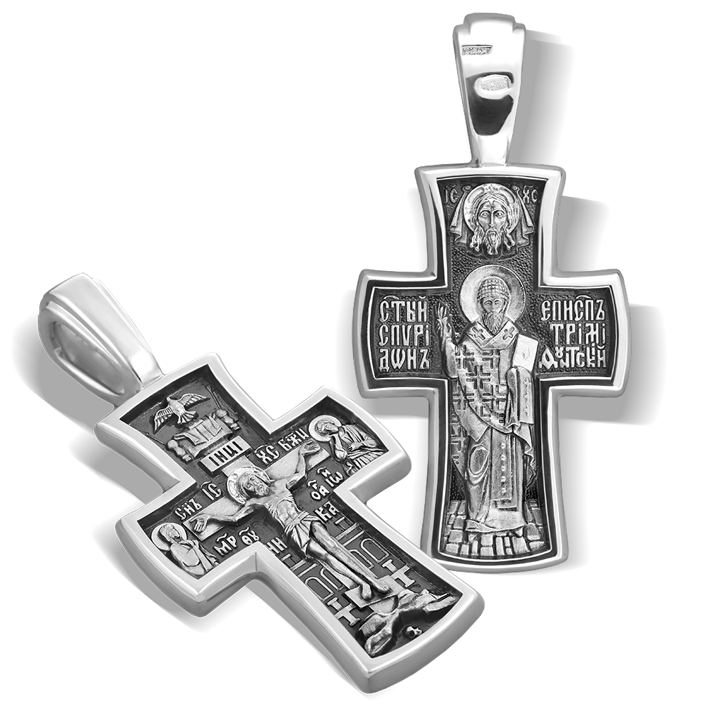 Нательный крест «св. Спиридон Тримифунтский» серебро