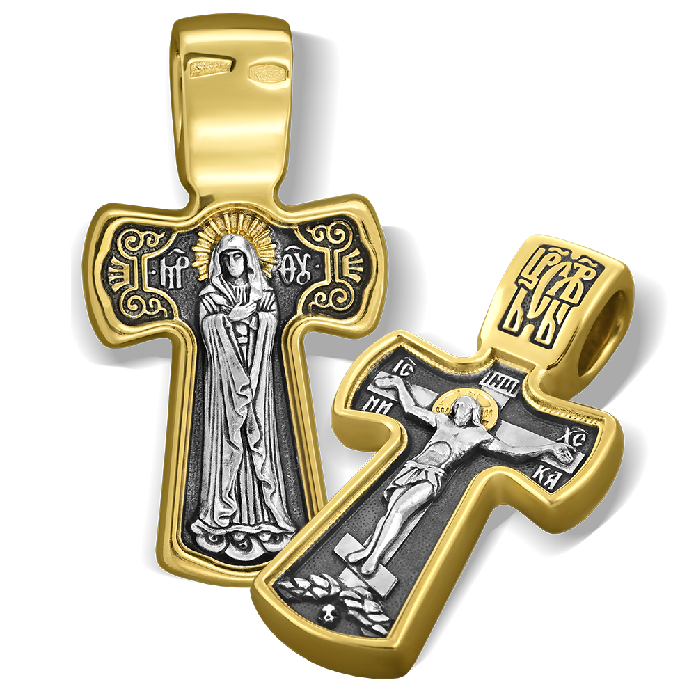 Нательный крест «Умиление» серебро/золочение