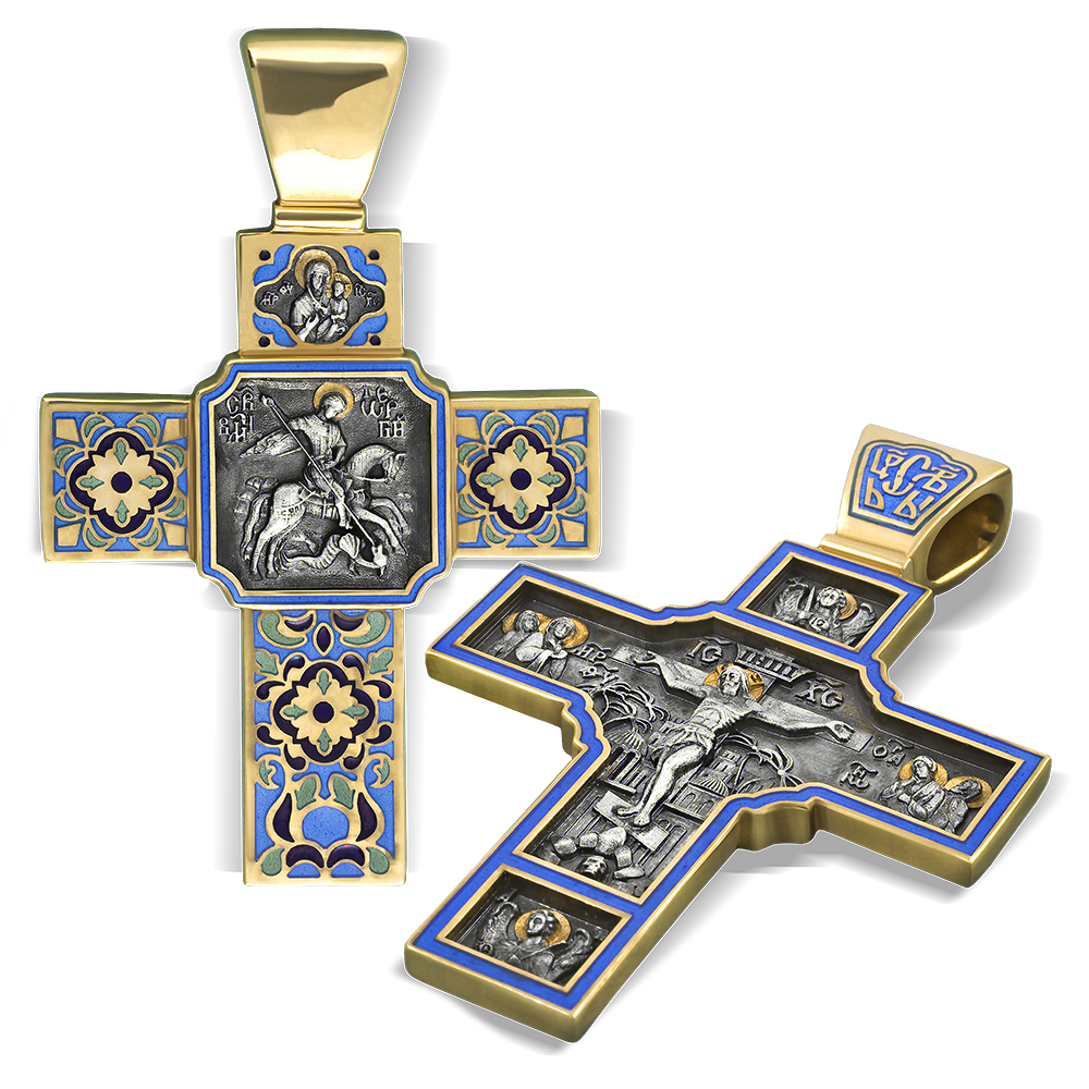 Нательный крест «Георгий Победоносец» КЭ 06 с/з