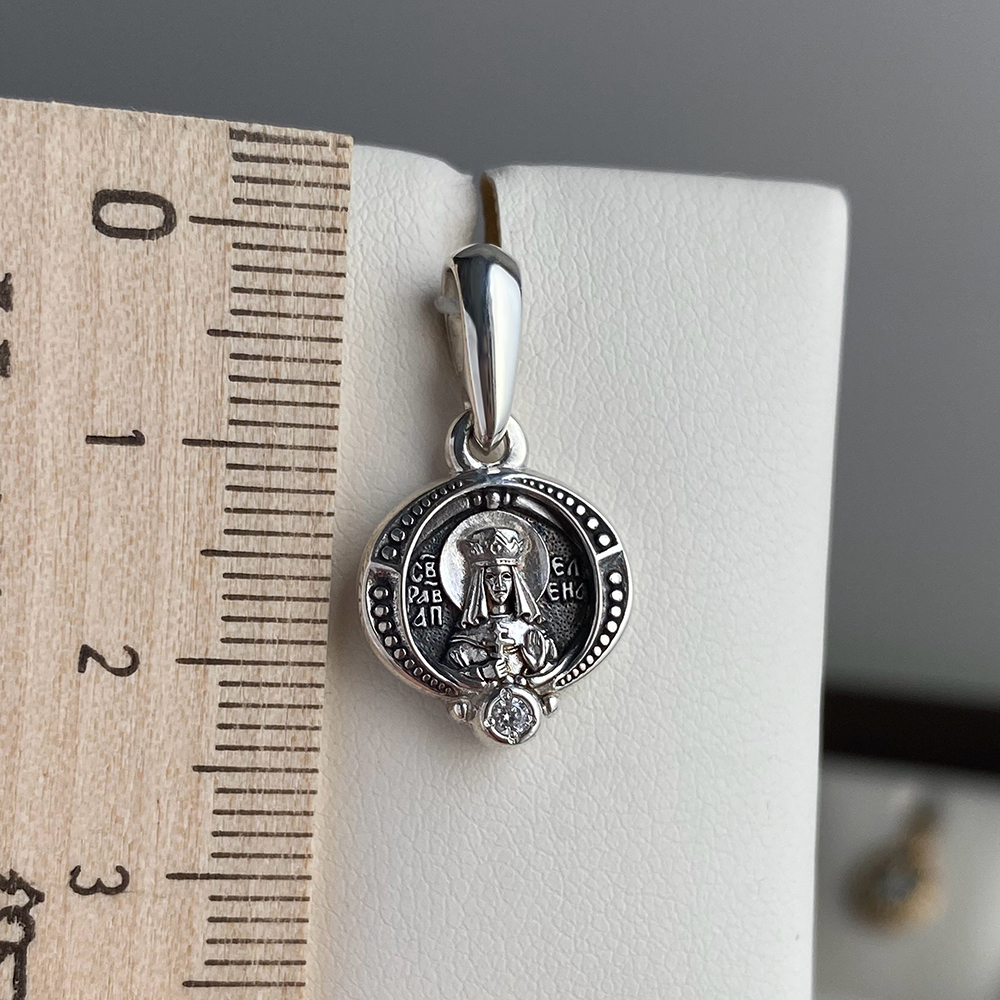 Нательная икона «святая царица Елена» ПД39 серебро