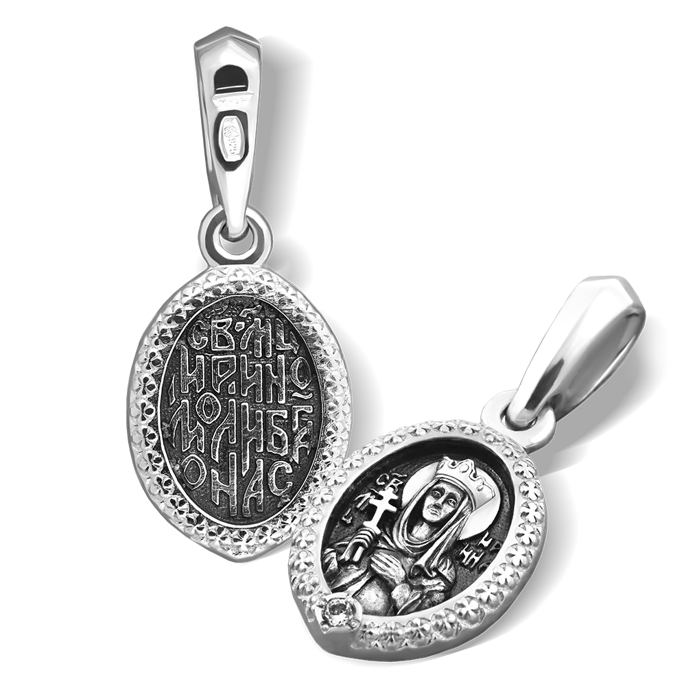 Нательная икона «святая Ирина» серебро