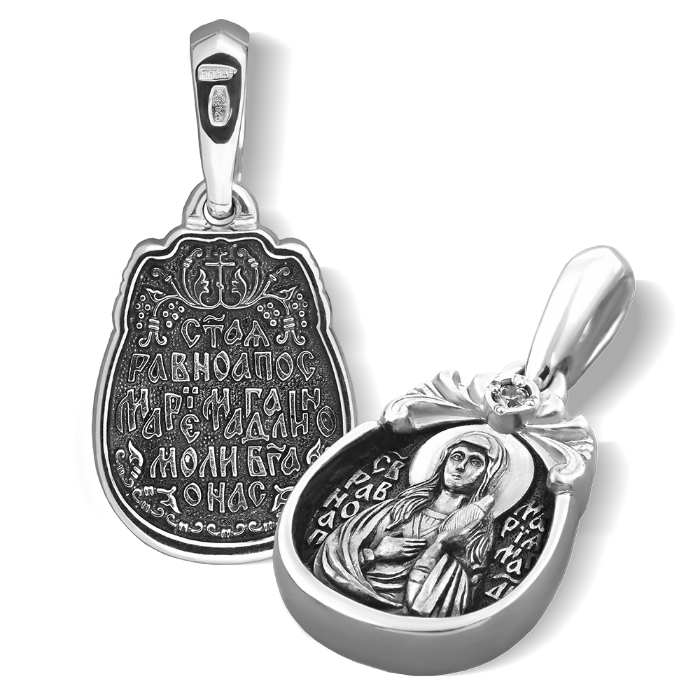 Нательная икона «Святая Мария Магдалина» серебро