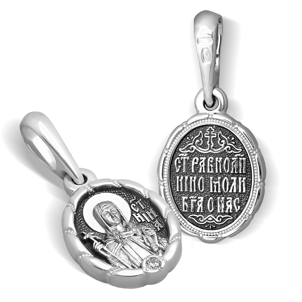 Нательная икона «святая Нина» серебро