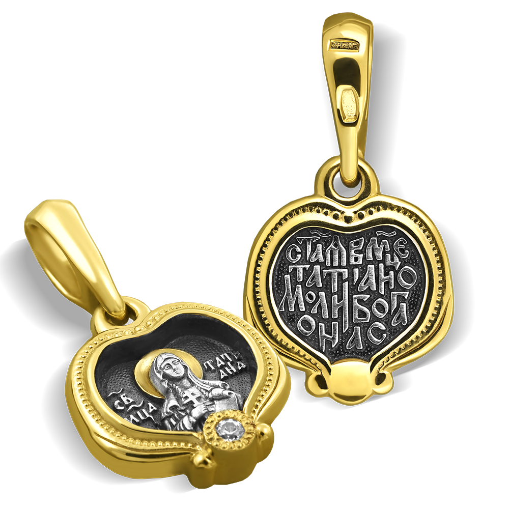 Нательная икона «святая Татьяна» серебро/золочение