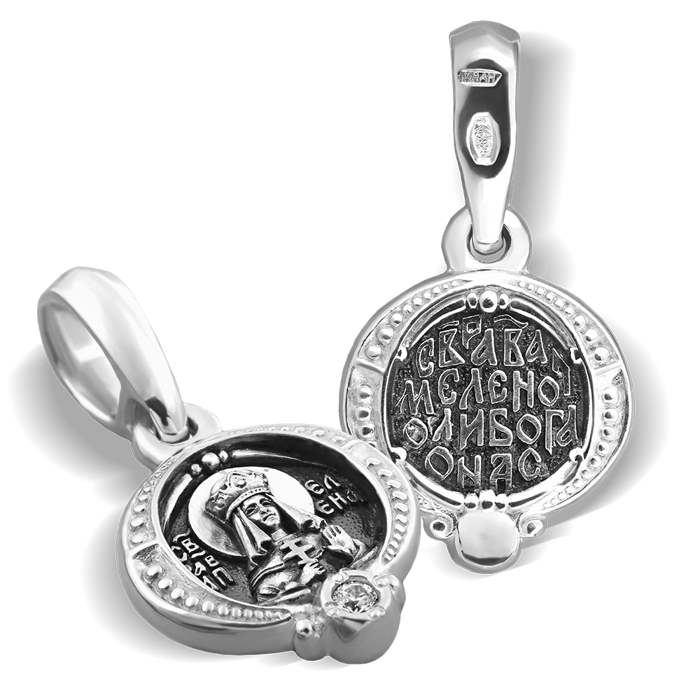 Нательная икона «святая царица Елена» ПД39 серебро