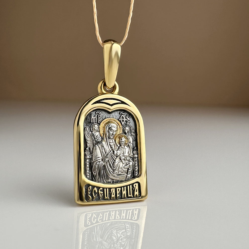 Нательная икона Божьей Матери «Всецарица» ПД114сз
