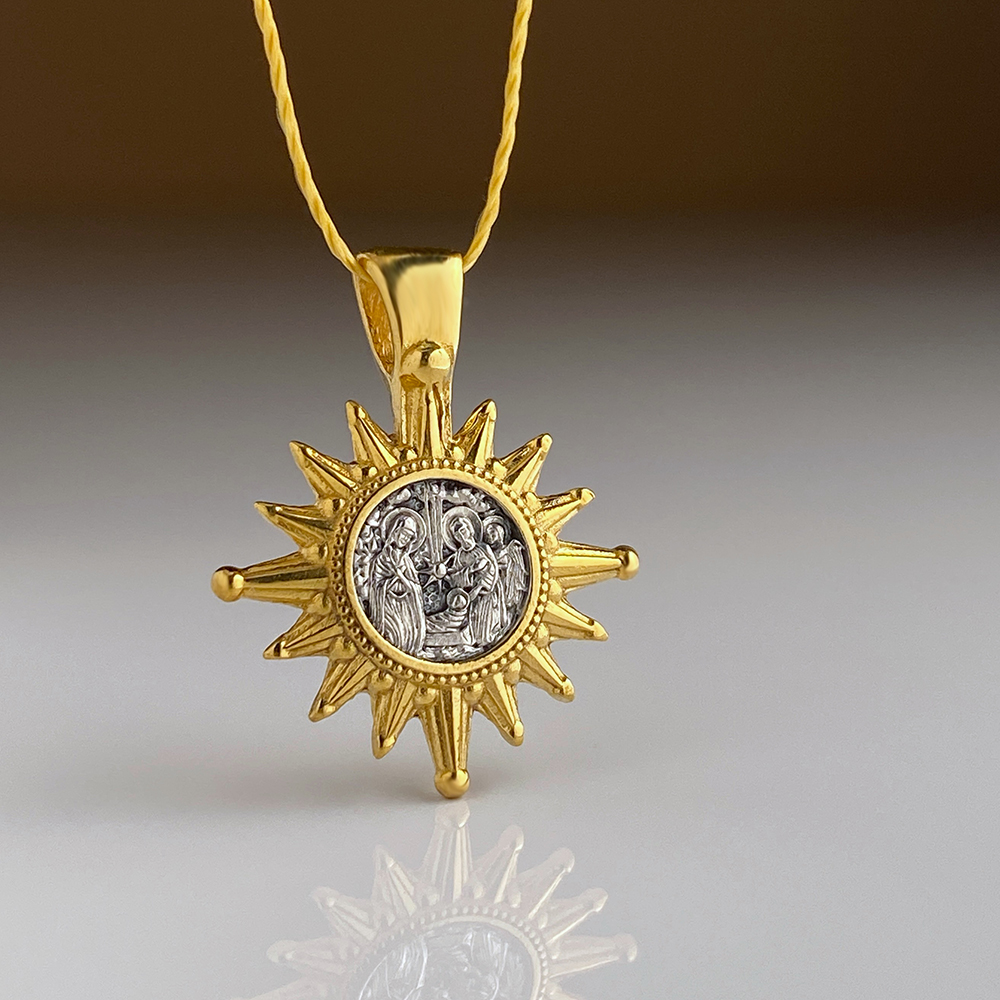 Подвеска «Рождественская звезда. Рождество» серебро/золочение