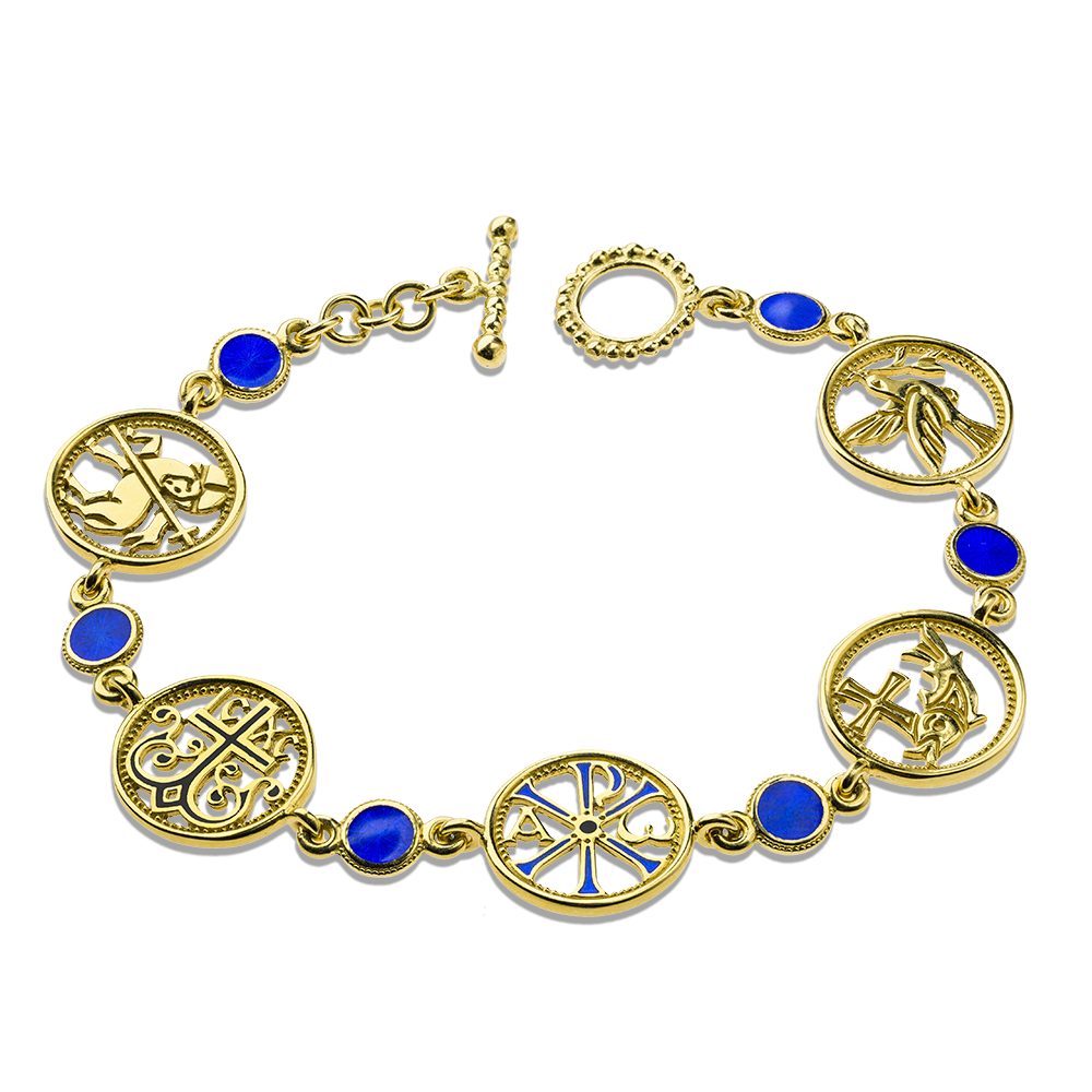 Православный браслет «Многочастный» из серебра с позолотой