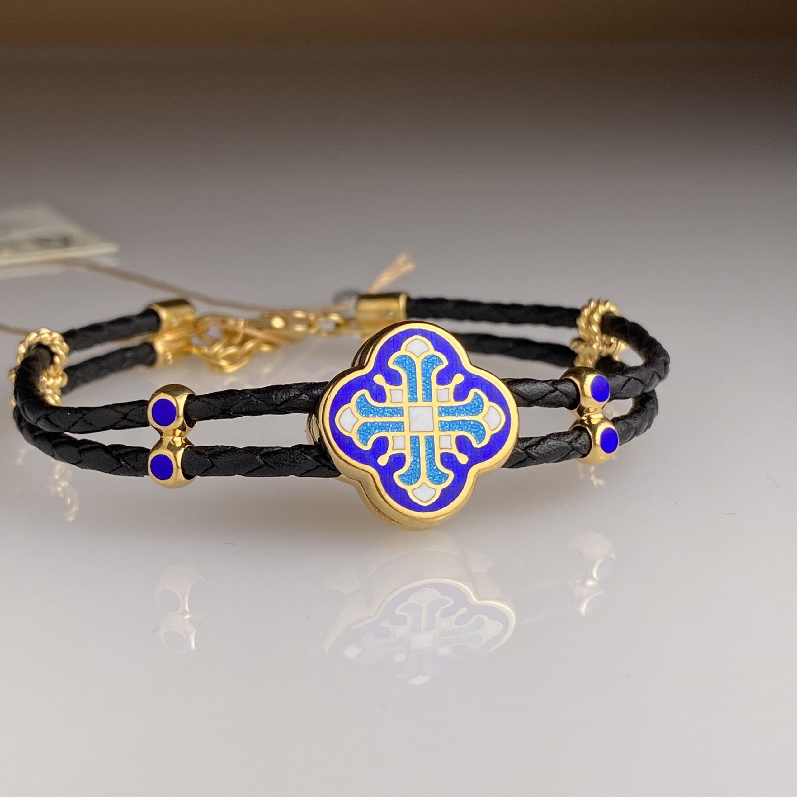 Православный браслет с горячей эмалью «Крест» Б02