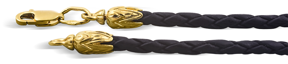 Шнур кожаный на шею «колосок» ШПКсз