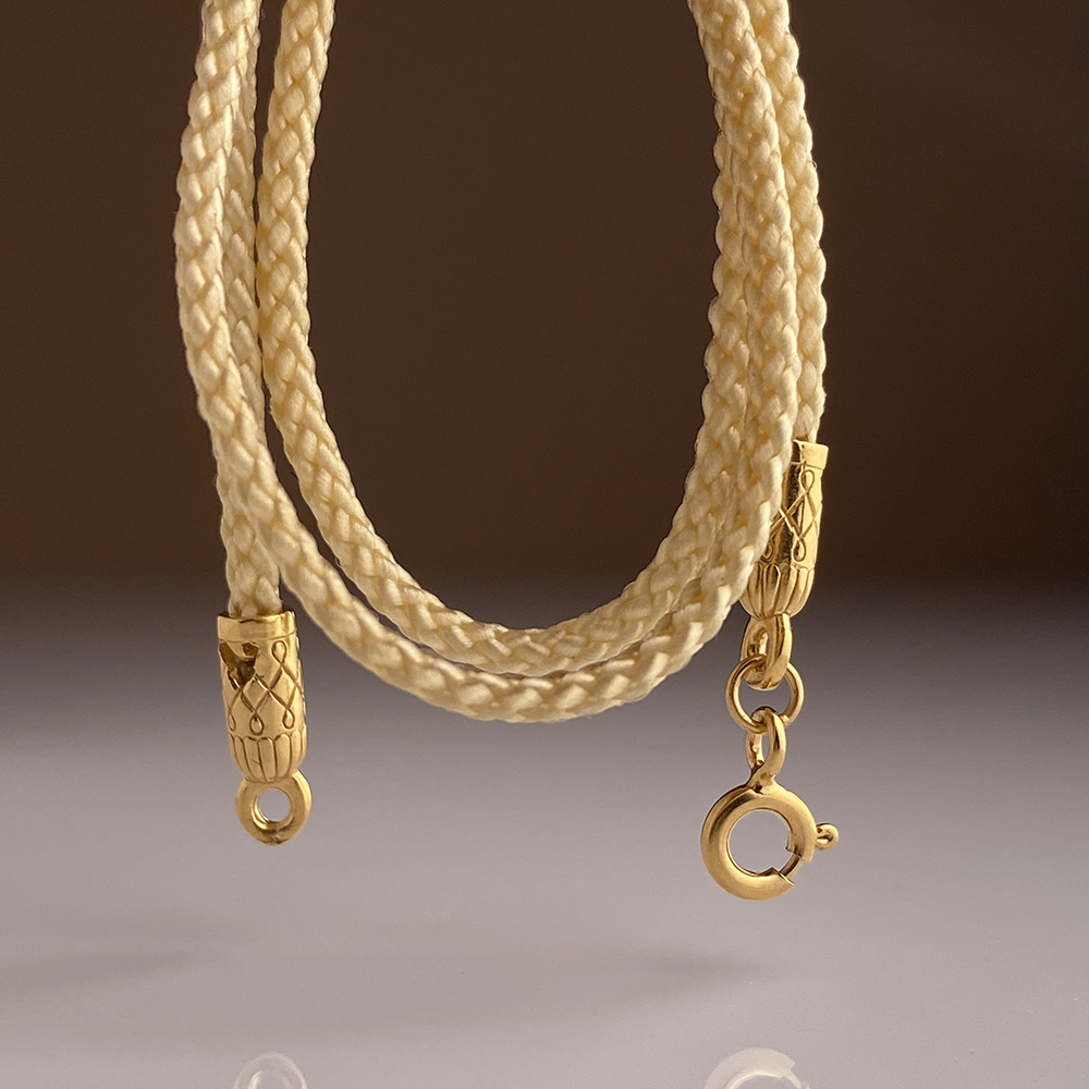 Шнурок на шею светло-золотистый серебро/позолота