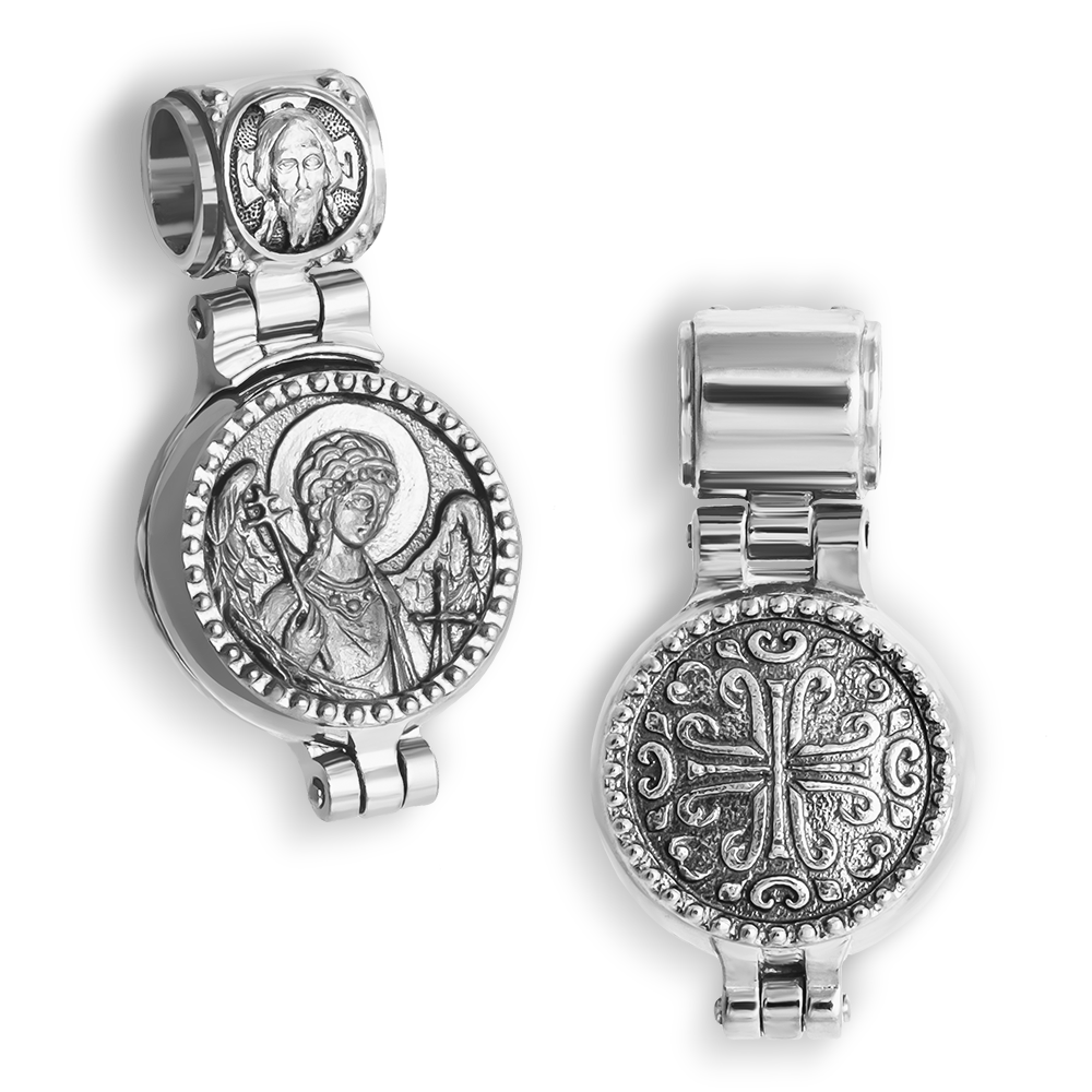 Складень с ангелом хранителем серебро