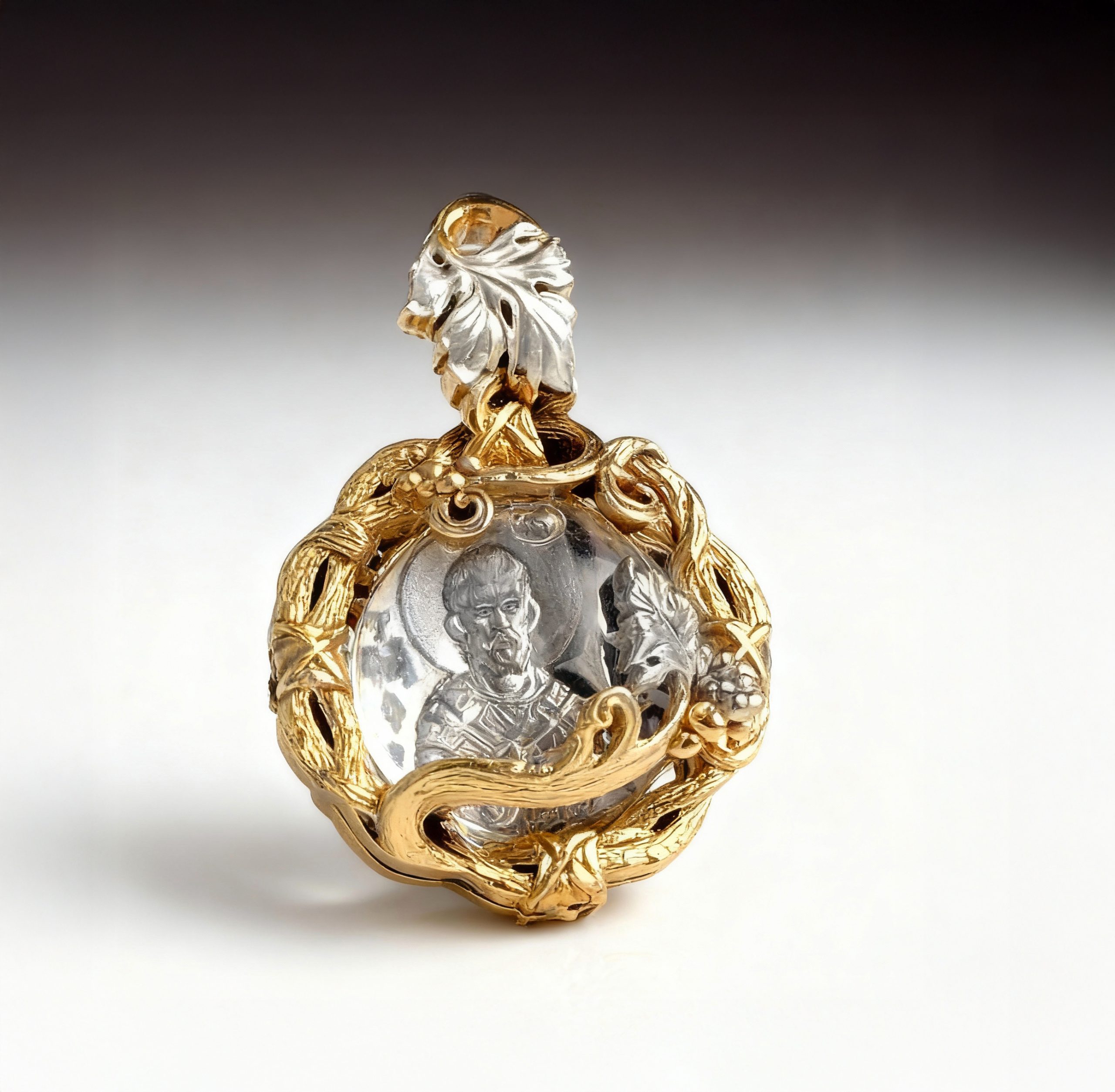 Подвеска с миро  «св. Николай Чудотворец» от мощей г. Бари 2 позолота